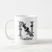 Fancy monogram: Nadine Koffiemok (Links)