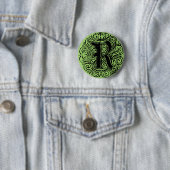 Fancy monogram "R" Monarchia Pin-Back Ronde Button 5,7 Cm (In situ)