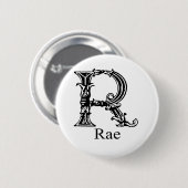 Fancy monogram: Rae Ronde Button 5,7 Cm (Voorkant /achterkant)