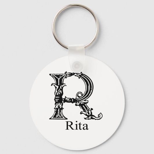 Fancy monogram: Rita Sleutelhanger (Voorkant)