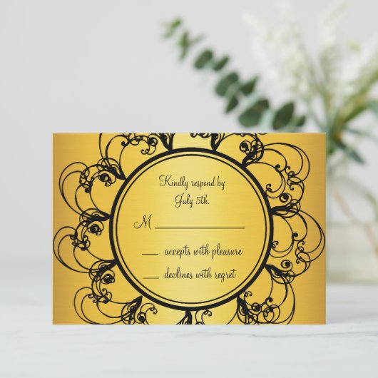 Fancy monogram RSVP (Staand voorkant)