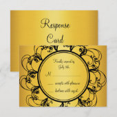 Fancy monogram RSVP Kaartje (Voorkant / Achterkant)