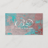 Fancy monogram script | Grunge Rusted Background Visitekaartje (Voorkant)