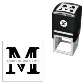 Fancy Monogram Self-Inking Address Rubber Stamp Zelfinktende Stempel (In situ)