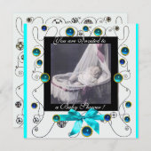 FANCY MONOGRAM VAN HET BABY SHOWER VAN SWIRLS, fot Kaart (Voorkant / Achterkant)