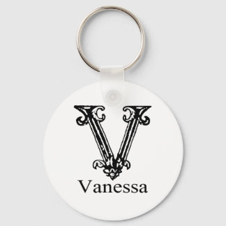 Fancy monogram: Vanessa Sleutelhanger