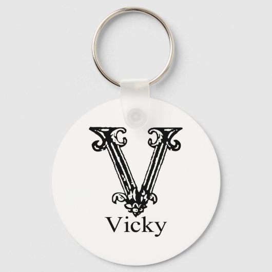 Fancy monogram: Vicky Sleutelhanger (Voorkant)