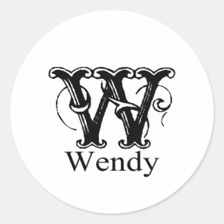 Fancy monogram: Wendy Ronde Sticker