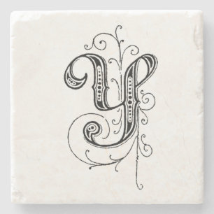 Fancy monogram "Y" Stenen Onderzetter