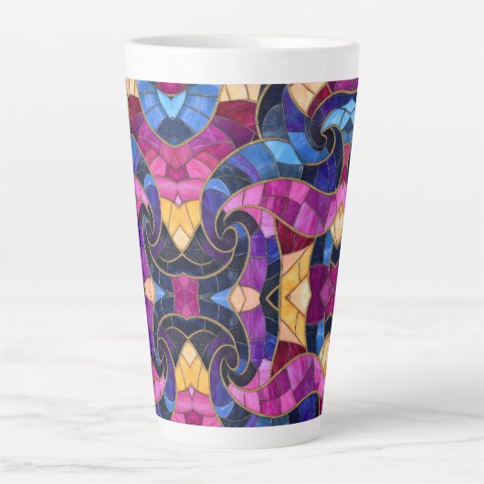 Fancy Mosaic Latte Coffee Mok (Voorkant)