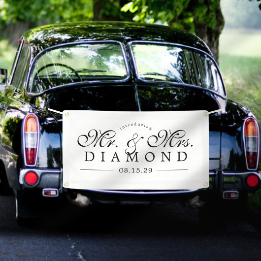 Fancy Mr en Mrs Car Banner