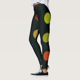 Fancy Multi-Neutral en Black Retro Polka Dot Leggings