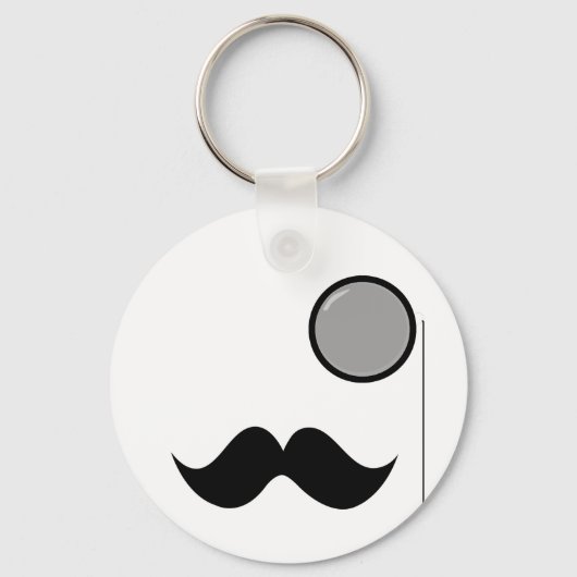 Fancy Mustache en monocle Sleutelhanger (Voorkant)