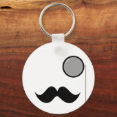 Fancy Mustache en monocle Sleutelhanger (Voorkant)