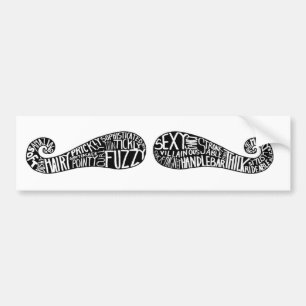 Fancy Mustache-woorden bumpersticker