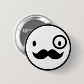fancy mustchace face ronde button 5,7 cm (Voorkant /achterkant)
