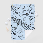 Fancy Muzieknoten blauw Golfhanddoek (Insitu)