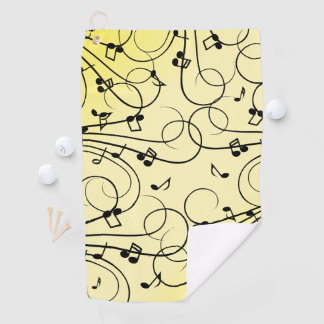 Fancy Muzieknoten Geel Golfhanddoek