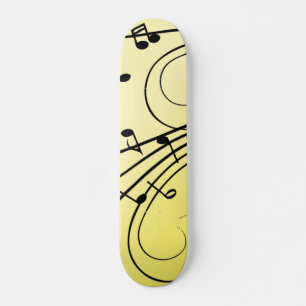 Fancy Muzieknoten Geel Skateboard