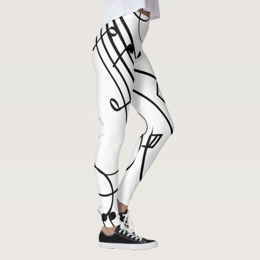 Fancy Muzieknoten Leggings (Rechts)