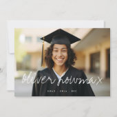 Fancy naam Elegant Afstudeerder Afstuderen twee fo Aankondiging (Voorkant)