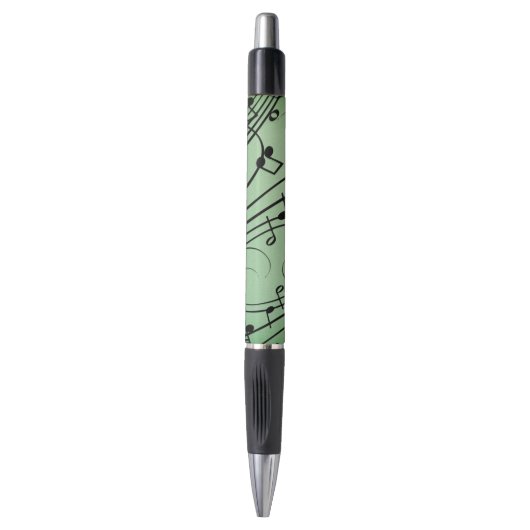 Fancy Notes Groen Muziekontwerp Pen (Voorkant Verticaal)