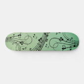 Fancy notities Groen muziekontwerp Skateboard (Horizontaal)