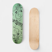 Fancy notities Groen muziekontwerp Skateboard (Voorkant)