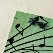 Fancy notities Groen muziekontwerp Strandlaken (In situ)