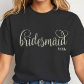 Fancy Off-White Script Bridesmaid Bachelorette T-shirt