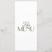 Fancy Olive Green Boho Old Money Boho Wedding Menu (Achterkant)