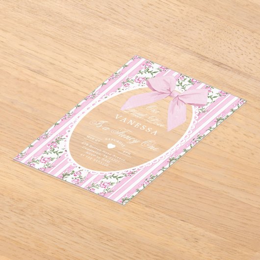 Fancy One Love Shack Bow 1st Birthday Acryl Uitnodigingen (Laagn)