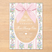 Fancy One Love Shack  Bow 1st Birthday Acryl Uitnodigingen (Voorkant)