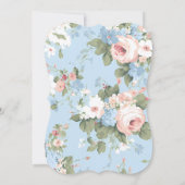 Fancy One Pink Blue Bow Bloemen 1e Verjaardag Kaart (Achterkant)