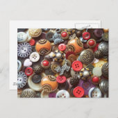 Fancy Oranje Buttonnen en Buttonnen van Katten Briefkaart (Voorkant / Achterkant)