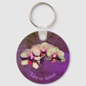 Fancy orchidee bloem gepersonaliseerd sleutelhanger (Achterkant)