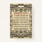 Fancy, oud, gefaseerd kaartschema badge (Achterkant)