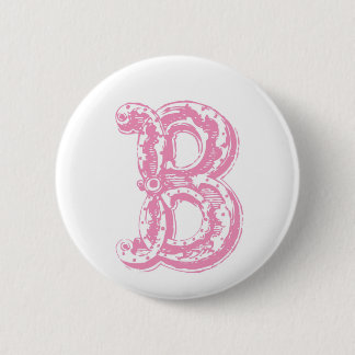 Fancy, oude lettertypemonogrambrief B Ronde Button 5,7 Cm