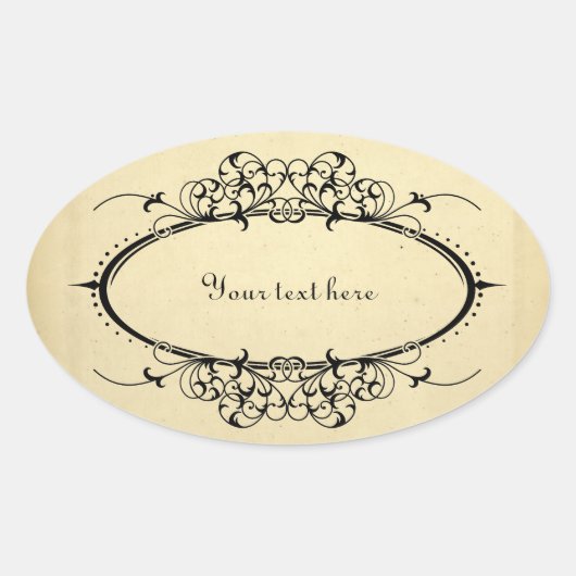 Fancy ovaal Lijst Ovale Sticker (Voorkant)