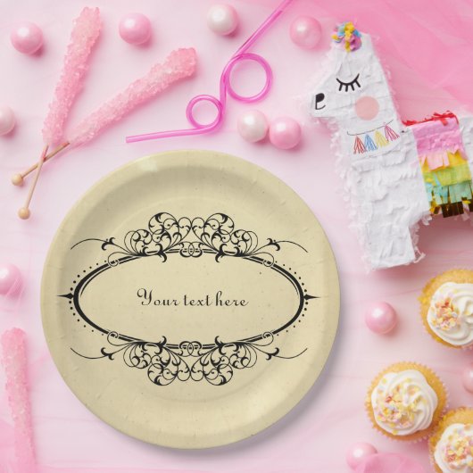 Fancy ovaal Lijst Papieren Bordje (Feest)