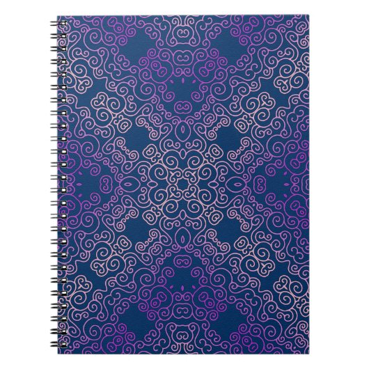 fancy paarse arabesk ontwerp notitieboek (Voorkant)