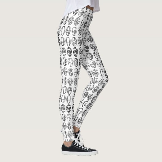 Fancy paaspatroon zwart wit leggings (Rechts)