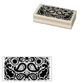 Fancy Paisley Patroon Bloemen Scheurdruppels Rubberstempel (Gestempeld)
