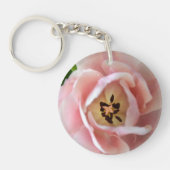Fancy Pastel Roze Tulpen acryl Sleutelhanger (Voorkant)