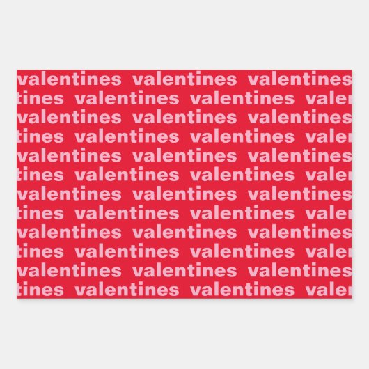 Fancy patroon met rode en roze Valentijnse  Inpakpapier Vel (Voorkant 3)