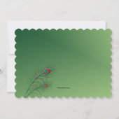 Fancy Peacock Feathers Green Invitation (Dos)
