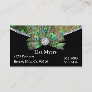 Fancy Peacock Plume & Diamonds Visitekaartje