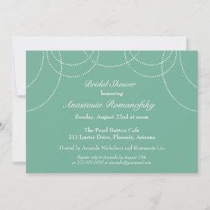 Fancy Pearls Bridal Shower-uitnodiging Kaart