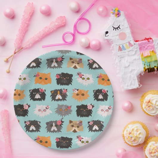 Fancy Perzische katten Papieren Bordje (Feest)