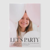 Fancy Photo Grad Invitation | Faisons la fête (Recto)